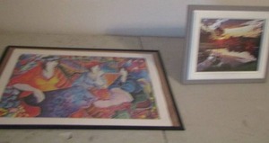lot 72 image: FRAMED PUZZLE 18 X 24 BY PATIC OF LADYS BY THE RIVER RUN, 11X13 LAKE SIDE VIEW PHOTO