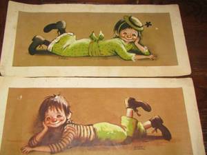 lot 77 image: DIANNE DENEGL CLOWN PHOTO QTY 2    SIZE 8 X 17