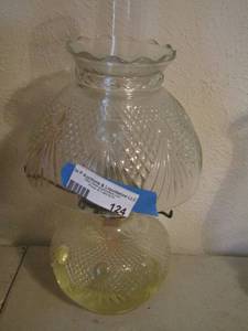 lot 124 image: 2 TIER BUBBLE GLASS OIL LAMP