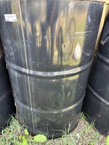 lot 265 image: Black 50 gallon barrel
