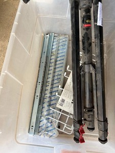 lot 221 image: tri pod and shelving pieces