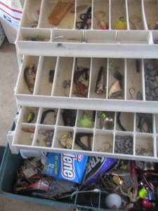 lot 111 image: tackle box full of various tackle