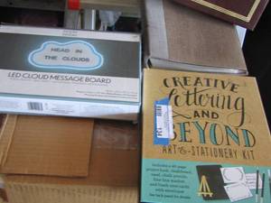 lot 134 image: creative lettering and beyond stationary kit, led cloud message board