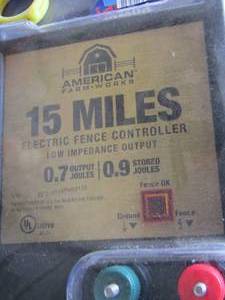 lot 142 image: American farm works 15 miles electric fence controller low impedance output