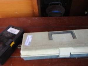 lot 197 image: tackle box with misc. tackle, small case of lures