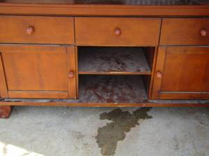 lot 163 image: 2 door TV entertainment center 3 drawer, size unknown