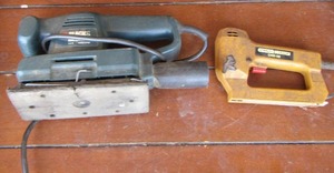 lot 215 image: black and decker sander & electric stapler