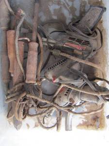 lot 232 image: box of soldering guns, chisels