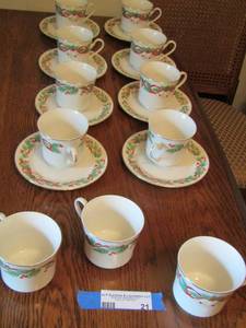lot 21 image: SANGO 11 CUPS 8 SAUCERS SANGO DISHES