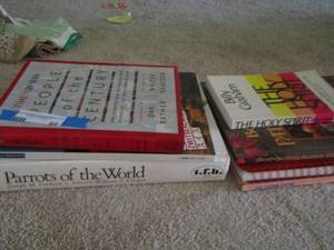 lot 60 image: Books- CBS news time- Parrots of the world- best selling patc work plus more