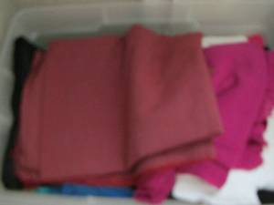 lot 115 image: used pieces of fabric various colors