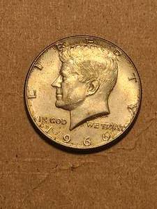 lot 7 image: 1966 Kennedy half-dollar - 40% silver