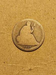 lot 11 image: 1837 silver seated liberty dime