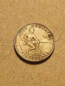 lot 20 image: 1944 - USA - Philippines 5 centavos coin