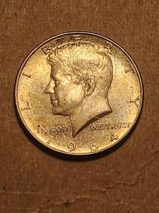 lot 36 image: 1964 Kennedy - 90% Silver Half Dollar
