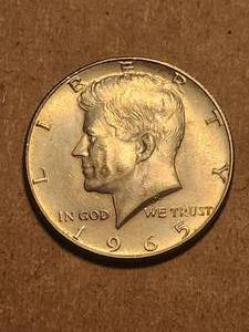 lot 76 image: 1965 Kennedy half dollar - 40% silver