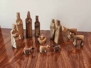 lot 18 image: Hand carved Nativity Set of Olive wood from Bethlehem