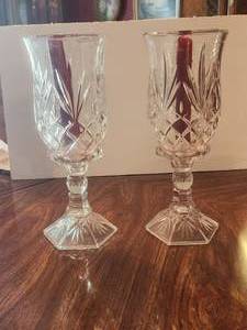 lot 90 image: Set of 2 - 2-piece Hurricane lampcandle holders