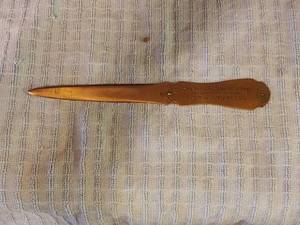 lot 262 image: Vintage letter opener from State Reserve Life