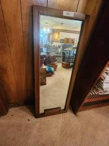 lot 382 image: Wood framed mirror