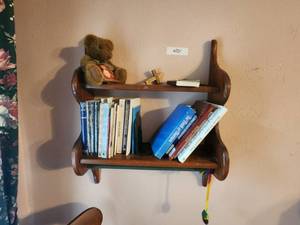 lot 401 image: Wood shelf and contents