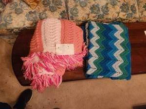 lot 375 image: Selection of 2 handmade Afghans-blankets