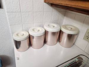 lot 177 image: Selection of metal canisters - West Bend