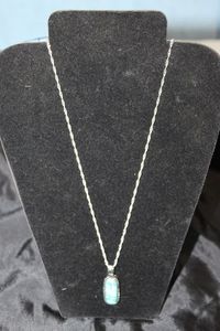 lot 301 image: Silver necklace 26 with Spider Turquoise Pendant