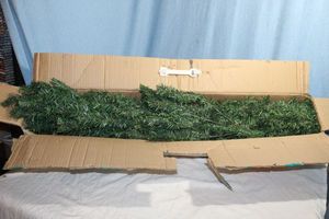 lot 29 image: Christmas Tree in Original Box 6ft with Unopened Ornaments and Hangers