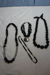 lot 43 image: Several Black Beaded Necklaces