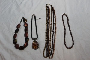 lot 46 image: Beaded Necklaces in Browns and Black