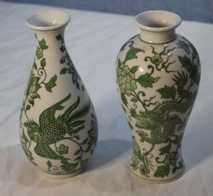 lot 55 image: Two (2) Beautiful Asian Dragon Vases