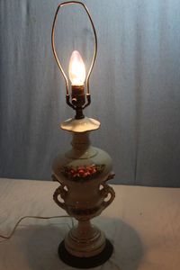 lot 57 image: Vintage Lamp with Roses, Possibly Capodimonte