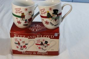 lot 80 image: Fitz and Floyd Holiday Mugs Unused in Original Box
