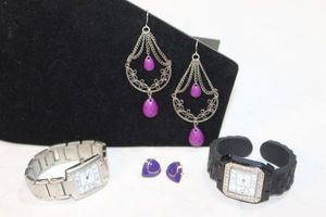 lot 96 image: Earrings, a Watch and a Kendall & James Watch
