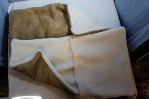 lot 164 image: Two (2) Suede Feeling and Wool Pillow Shams or Dog Beds, Machine Washable (Freshly Washed)