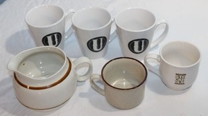 lot 171 image: Earthbound and Stoneware Coffee Cups and Creamer Pitcher
