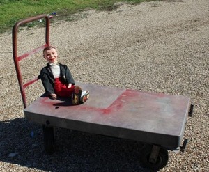 lot 101 image: Utility Cart Changeable Handle or Completely Removeable, CHARLIE NOT INCLUDED
