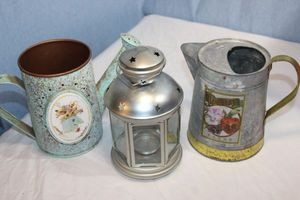 lot 185 image: Metal Home Dcor, Pitcher, Latern and Watering Can