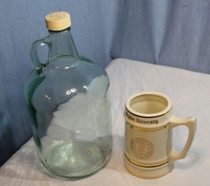lot 187 image: Large Glass Jug and Baylor University Mug