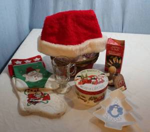 lot 214 image: Christmas Items, Stockings, Glass Mini Lights and More