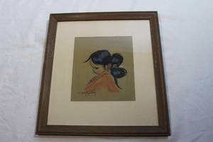 lot 12 image: Framed Gerda Christopperson Pastel Drawing Signed Authenticty Unknown