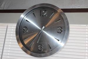 lot 234 image: Large Silver Wall Clock