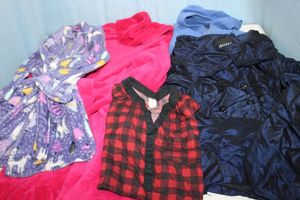 lot 304 image: Girls Clothing Lightweight Jacket, Zip up Hoodie, Two (2) Plush Robes and a Night Gown