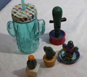 lot 328 image: Youll Want to Get Stuck With These Cute Cactus, a Cup and Salt and Pepper Shakers