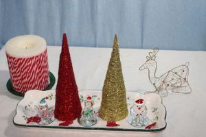 lot 346 image: Christmas Tabletop Decorations and Two (2) Pairs of Earrings
