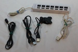 lot 358 image: Multi USB Plug with OnOff Switch and Different Types of Cords