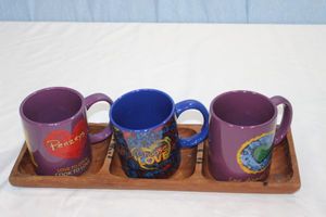lot 367 image: Selection of Love Coffee Cup and Wooden Divided Tray