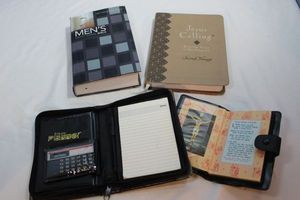 lot 370 image: Mens Devotional Bible, Spiritual Reading Book and Small Planner