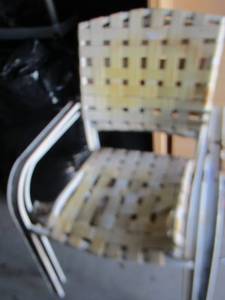 lot 56 image: outdoor metal patio chairs needs minor repairs
